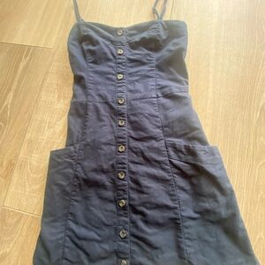 Abercrombie & Fitch Navy Button-Down Mini Dress with Pockets Size XS